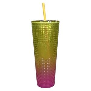 Starbucks Lemon Prism Spray Pink Gradient Ombre Summer 2022 Venti Tumbler 24 oz.